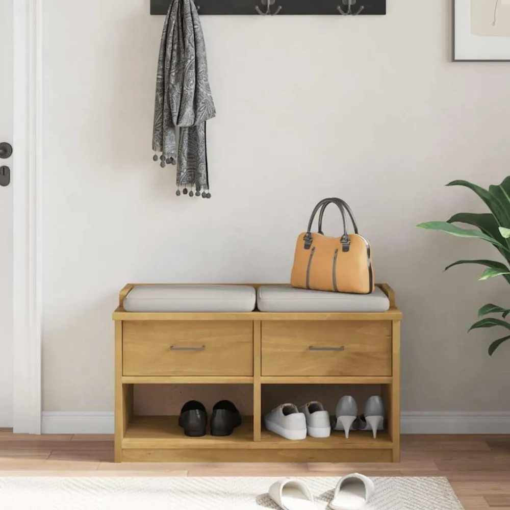 vidaXL Banc de couloir SANDNES 87x40x50 cm bois de pin massif