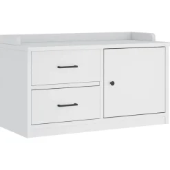 Bancs-vidaXL Banc de couloir SANDNES 87x40x50 cm bois de pin massif Blanc