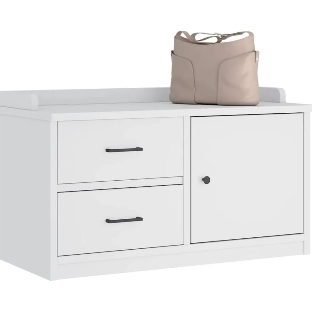 Bancs-vidaXL Banc de couloir SANDNES 87x40x50 cm bois de pin massif Blanc
