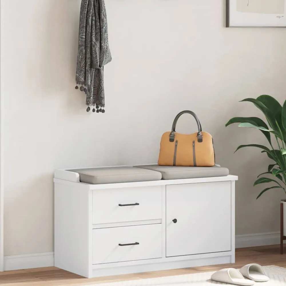 Bancs-vidaXL Banc de couloir SANDNES 87x40x50 cm bois de pin massif Blanc