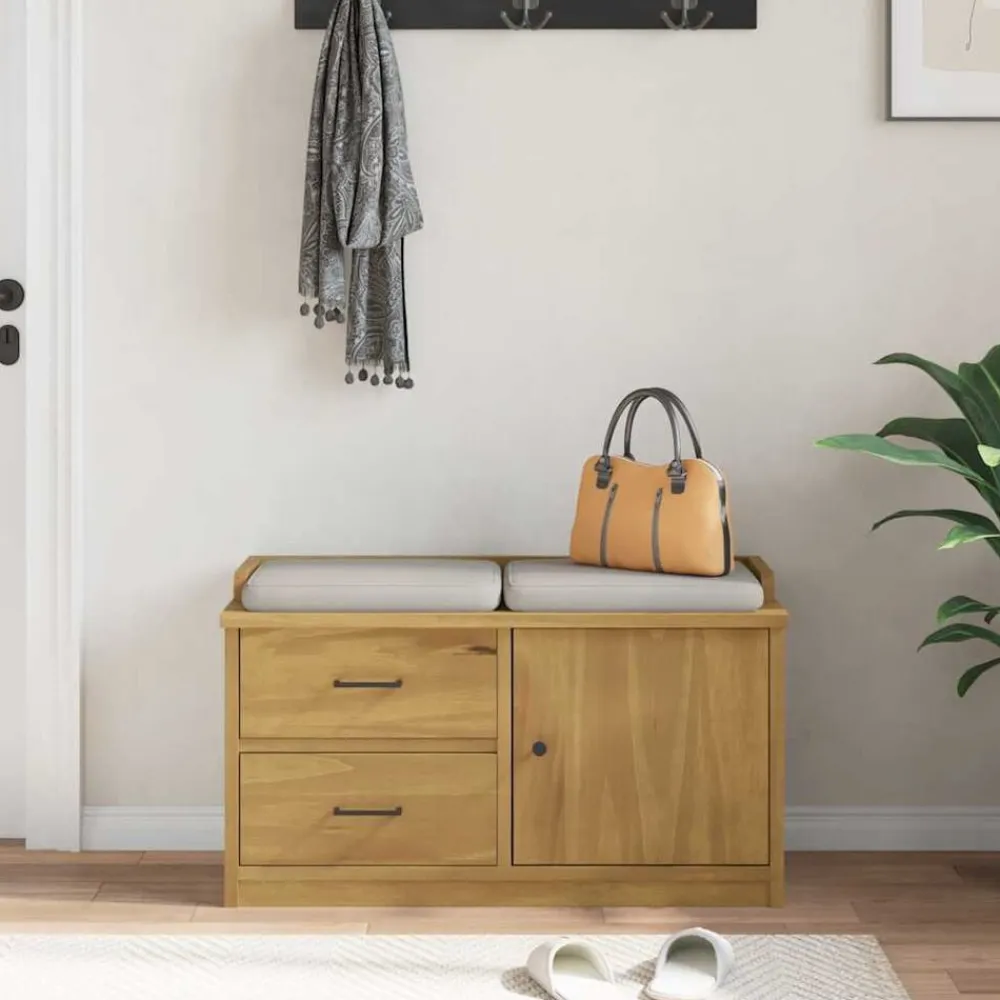 vidaXL Banc de couloir SANDNES 87x40x50 cm bois de pin massif