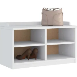 Bancs-vidaXL Banc de couloir SANDNES 87x40x50 cm bois de pin massif Blanc