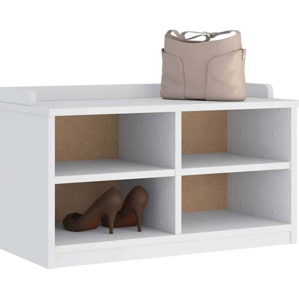 Bancs-vidaXL Banc de couloir SANDNES 87x40x50 cm bois de pin massif Blanc