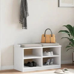 Bancs-vidaXL Banc de couloir SANDNES 87x40x50 cm bois de pin massif Blanc