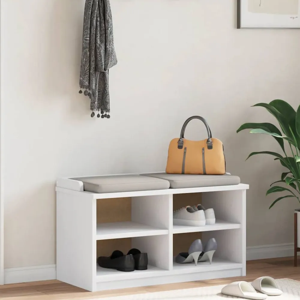 Bancs-vidaXL Banc de couloir SANDNES 87x40x50 cm bois de pin massif Blanc