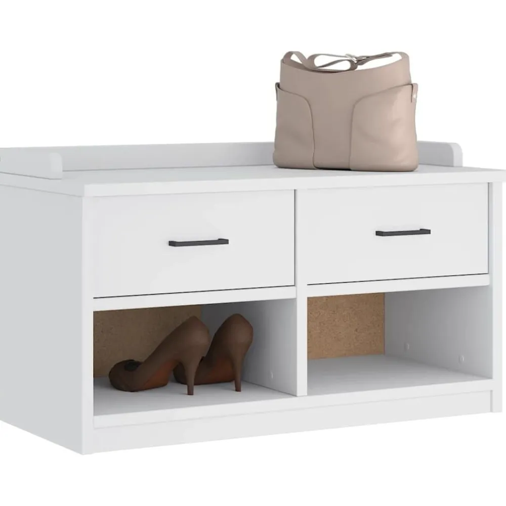 Bancs-vidaXL Banc de couloir SANDNES 87x40x50 cm bois de pin massif Blanc