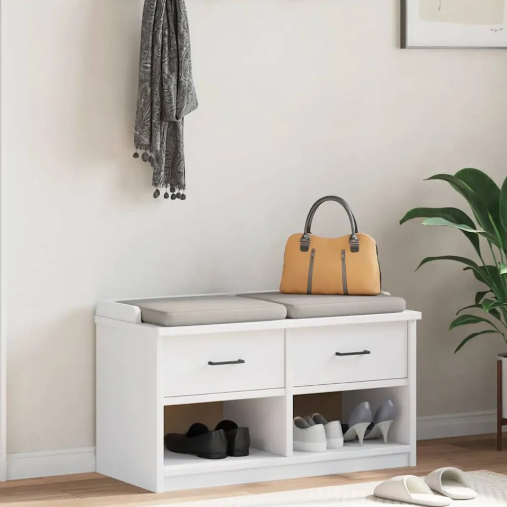 Bancs-vidaXL Banc de couloir SANDNES 87x40x50 cm bois de pin massif Blanc