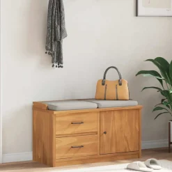 Bancs-vidaXL Banc de couloir SANDNES 87x40x50 cm bois de pin massif Finition acacia