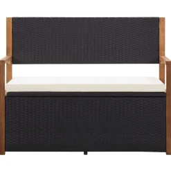 Mobilier De Jardin-vidaXL Banc de jardin 115 cm Résine tressée et bois d'acacia Noir