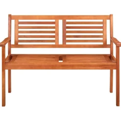 vidaXL Banc de jardin 2 places avec coussin 120 cm Bois d'eucalyptus