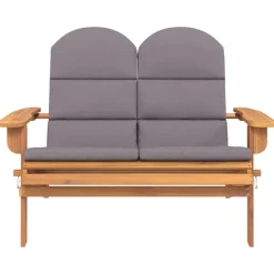 vidaXL Banc de jardin Adirondack et coussins 126 cm bois massif acacia