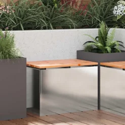 Mobilier De Jardin-vidaXL Banc de jardin Argent 60 x 40 x 43 cm Acier inoxydable