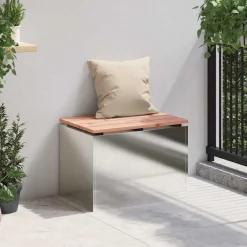 Mobilier De Jardin-vidaXL Banc de jardin Argent 60 x 40 x 43 cm Acier inoxydable