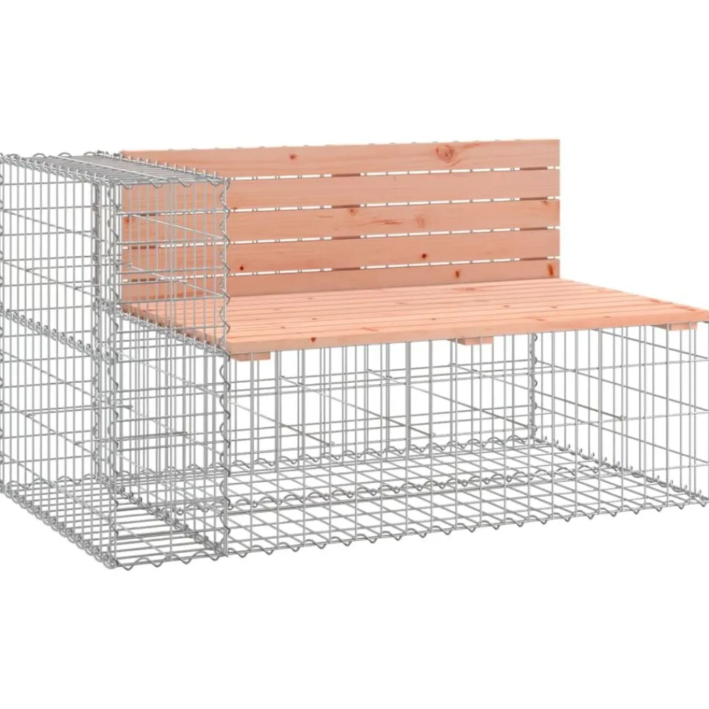 vidaXL Banc de jardin avec panier en gabion bois massif de douglas