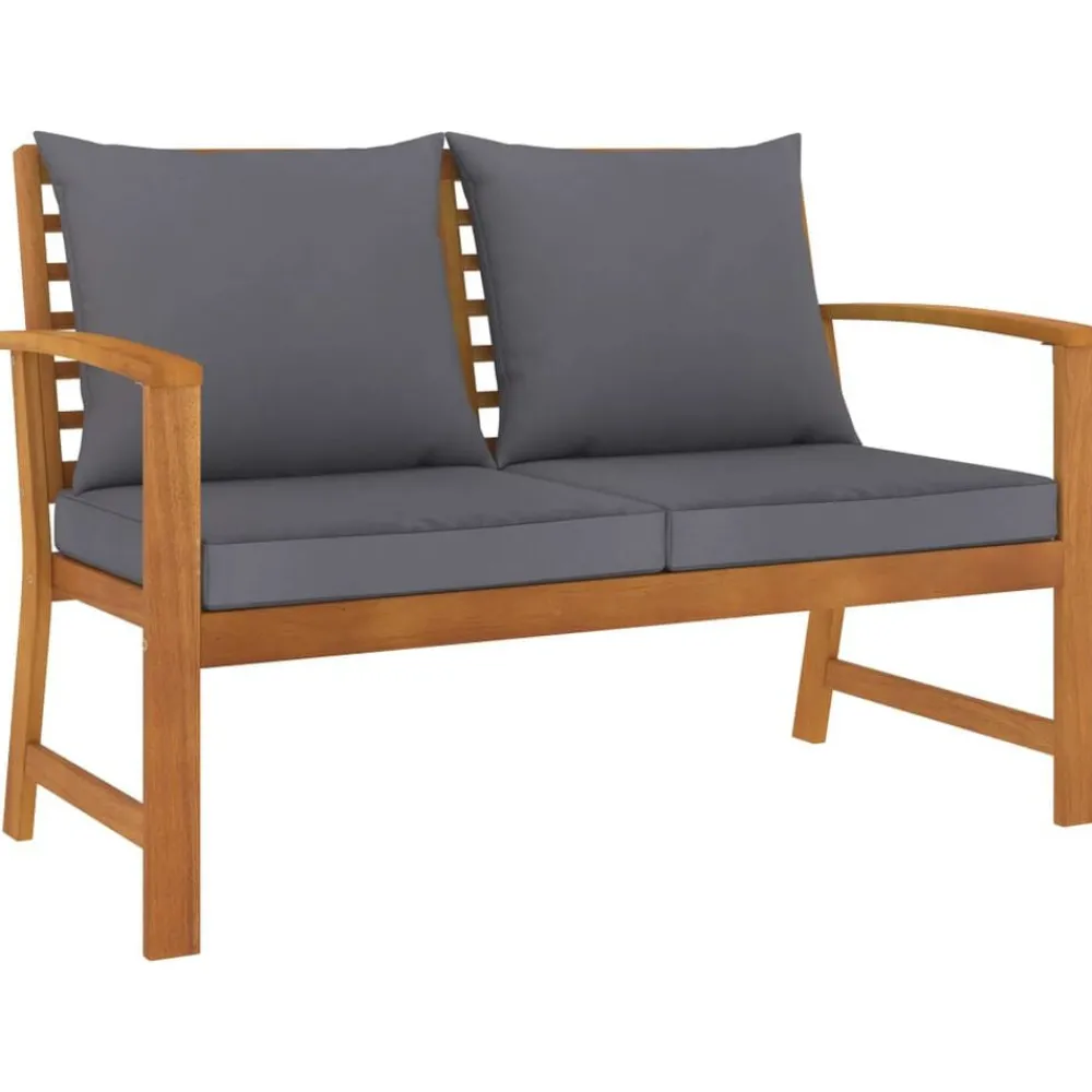 Mobilier De Jardin-vidaXL Banc de jardin 120cm et coussin foncé Bois solide d'acacia Gris