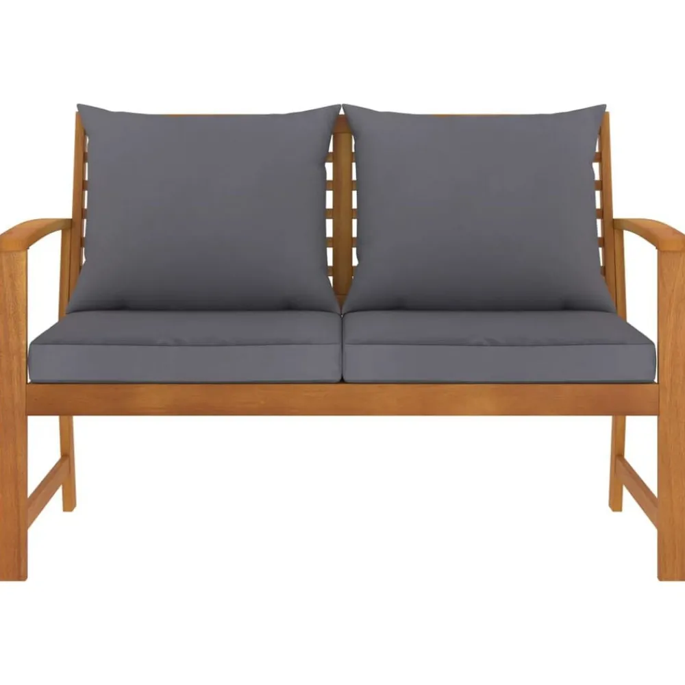 Mobilier De Jardin-vidaXL Banc de jardin 120cm et coussin foncé Bois solide d'acacia Gris