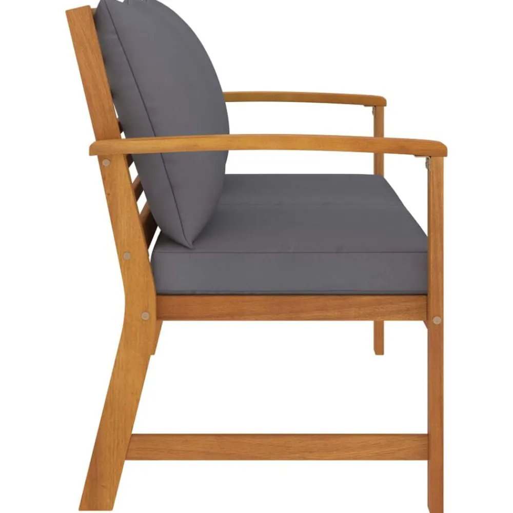 Mobilier De Jardin-vidaXL Banc de jardin 120cm et coussin foncé Bois solide d'acacia Gris