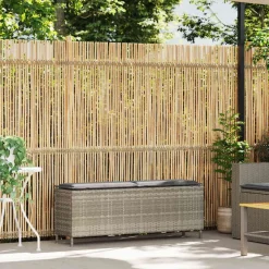 vidaXL Banc de jardin coussin gris clair 110x30x40,5 cm résine tressée