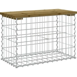 Mobilier De Jardin-vidaXL Banc de jardin design gabion 63x31,5x42 cm bois de pin imprégné