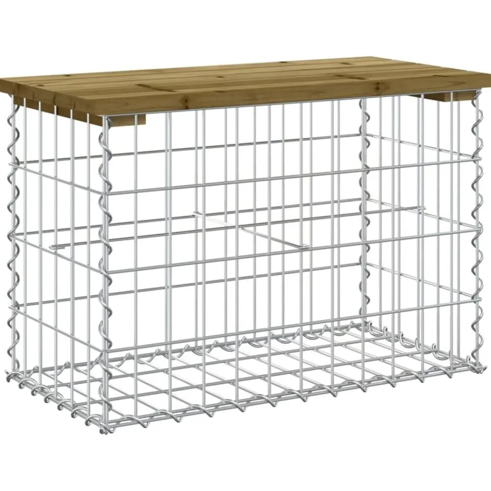 Mobilier De Jardin-vidaXL Banc de jardin design gabion 63x31,5x42 cm bois de pin imprégné