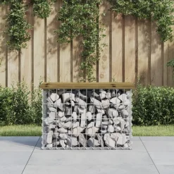 Mobilier De Jardin-vidaXL Banc de jardin design gabion 63x31,5x42 cm bois de pin imprégné