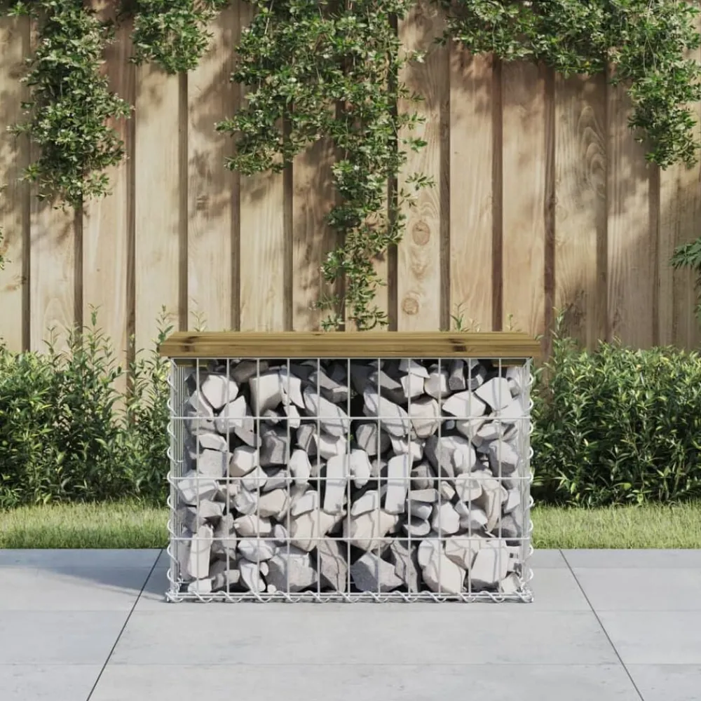 Mobilier De Jardin-vidaXL Banc de jardin design gabion 63x31,5x42 cm bois de pin imprégné