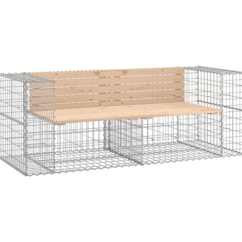 Mobilier De Jardin-vidaXL Banc de jardin design gabion 184x71x65,5 cm bois massif de pin Pin naturel