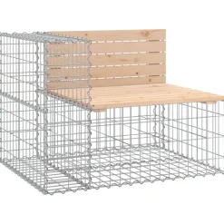 Mobilier De Jardin-vidaXL Banc de jardin design gabion 184x71x65,5 cm bois massif de pin Pin naturel