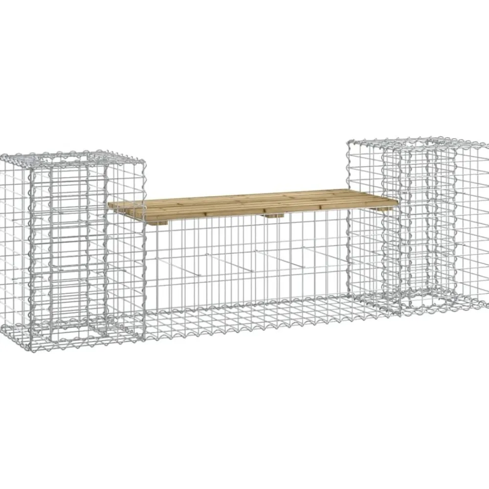 Mobilier De Jardin-vidaXL Banc de jardin design gabion 183x41x60,5cm bois de pin imprégné Marron foncé