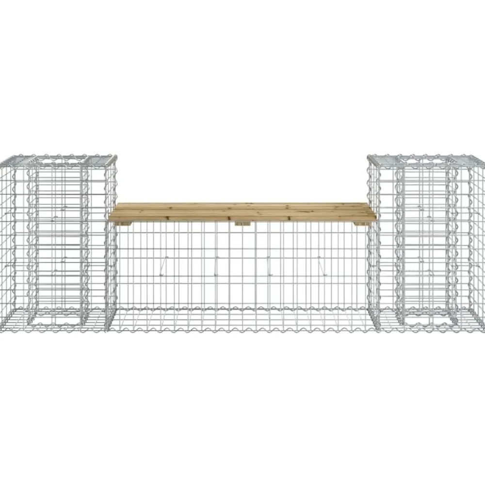 Mobilier De Jardin-vidaXL Banc de jardin design gabion 183x41x60,5cm bois de pin imprégné Marron foncé