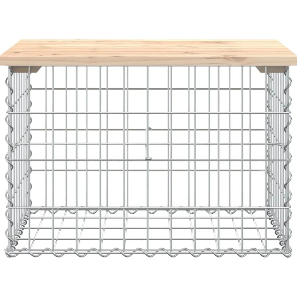 vidaXL Banc de jardin design de gabion 63x44x42 cm bois massif de pin