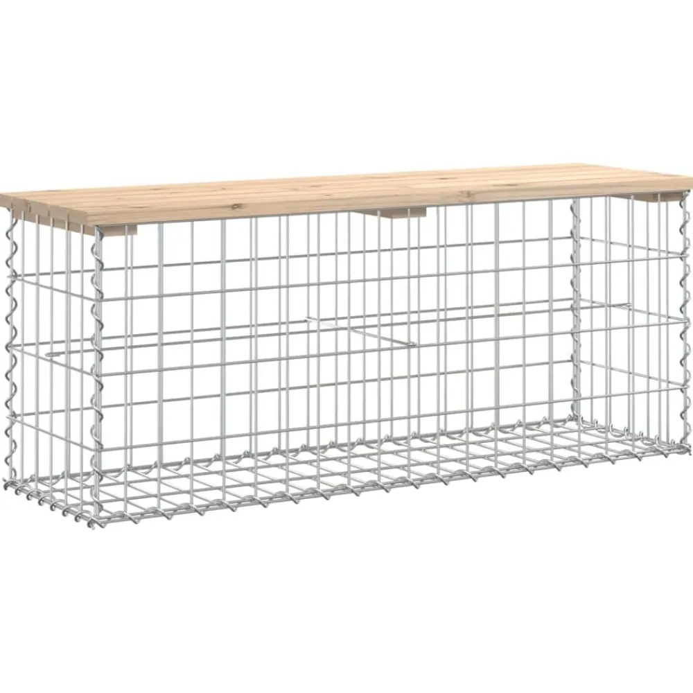 Mobilier De Jardin-vidaXL Banc de jardin design de gabion 103x31,5x42 bois massif de pin Pin naturel