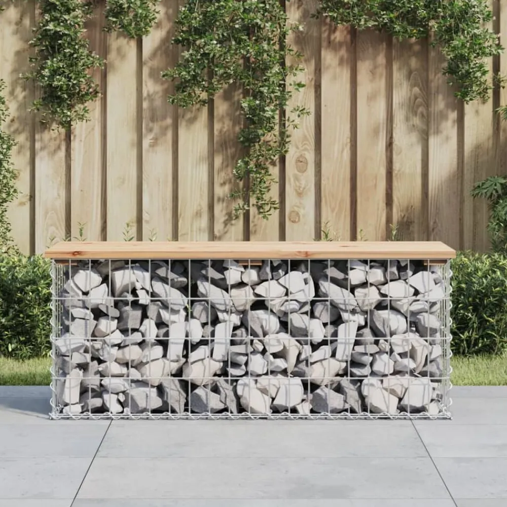 Mobilier De Jardin-vidaXL Banc de jardin design de gabion 103x31,5x42 bois massif de pin Pin naturel