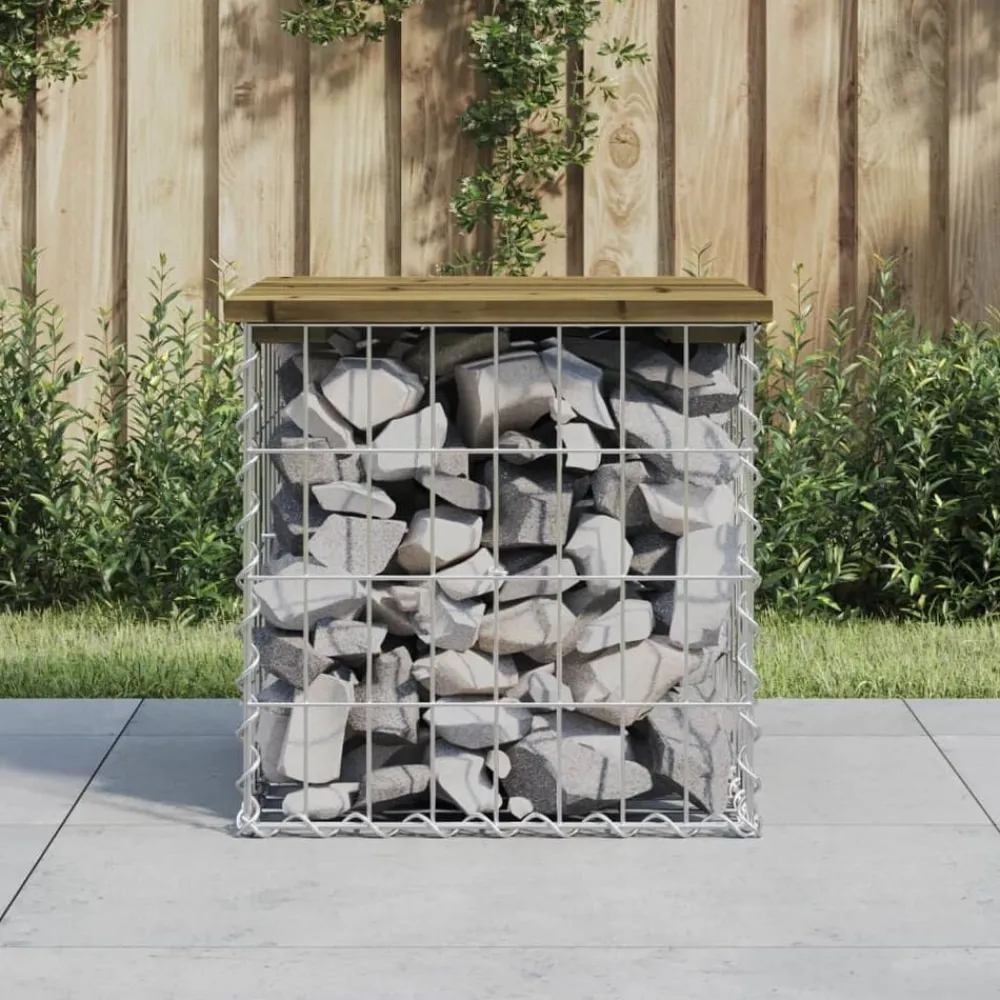 Mobilier De Jardin-vidaXL Banc de jardin design gabion 43x44x42 cm bois de pin imprégné