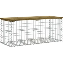 Mobilier De Jardin-vidaXL Banc de jardin design gabion 103x44x42 cm bois de pin imprégné