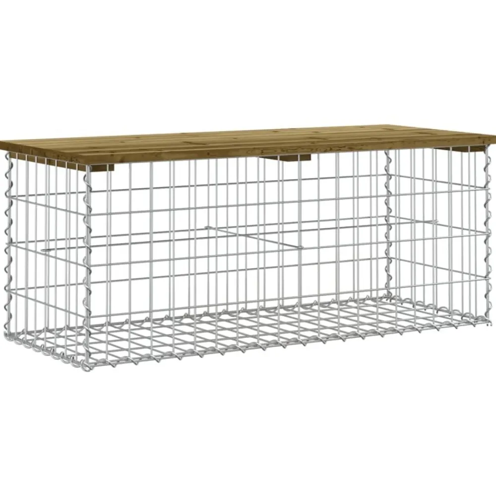 Mobilier De Jardin-vidaXL Banc de jardin design gabion 103x44x42 cm bois de pin imprégné