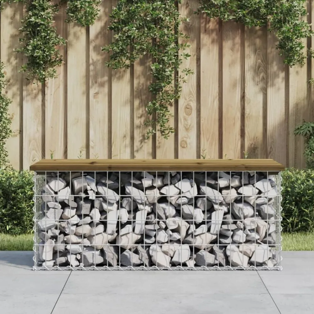 Mobilier De Jardin-vidaXL Banc de jardin design gabion 103x44x42 cm bois de pin imprégné