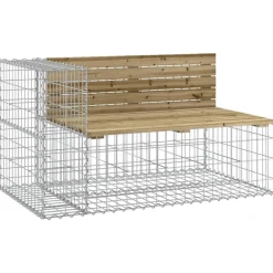 Mobilier De Jardin-vidaXL Banc de jardin design gabion 347x71x65,5cm bois de pin imprégné Marron foncé