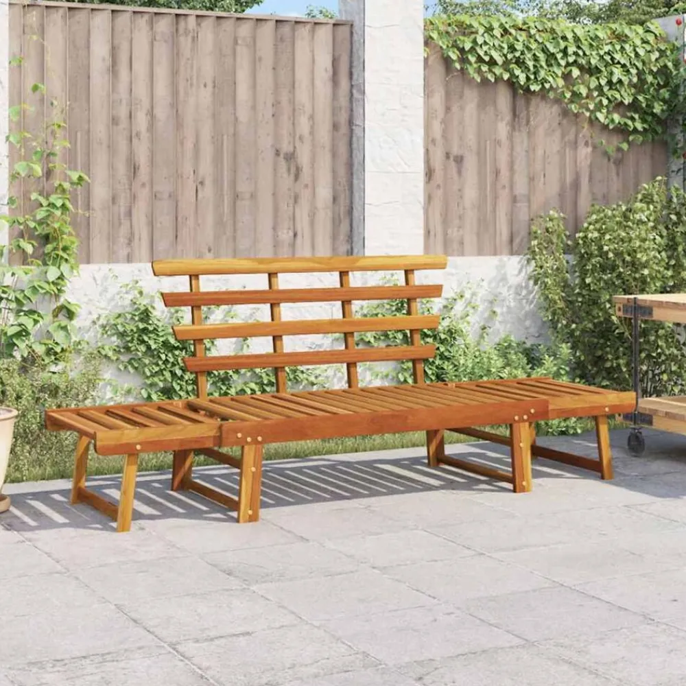 Mobilier De Jardin-vidaXL Banc de jardin 2-en-1 190 cm Bois solide d'acacia Marron