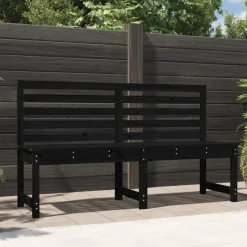 Mobilier De Jardin-vidaXL Banc de jardin noir 157,5 cm bois massif de pin Pin noir