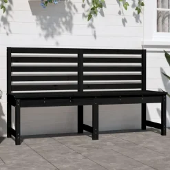 Mobilier De Jardin-vidaXL Banc de jardin noir 157,5 cm bois massif de pin Pin noir