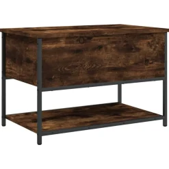 Bancs-vidaXL Banc de rangement chêne fumé 70x42,5x47 cm bois d'ingénierie Ch&ecirc;ne fumé