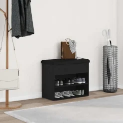Bancs-vidaXL Banc de rangement Chêne noir 62 x 32 x 50 cm Bois d'ingénierie Ch&ecirc;ne noir