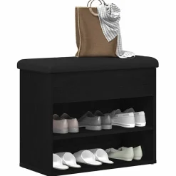 Bancs-vidaXL Banc de rangement Chêne noir 62 x 32 x 50 cm Bois d'ingénierie Ch&ecirc;ne noir