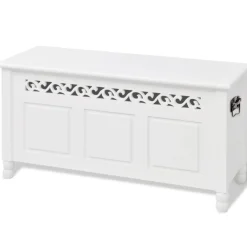 vidaXL Banc de rangement en style baroque PFDM blanc