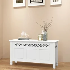vidaXL Banc de rangement en style baroque PFDM blanc