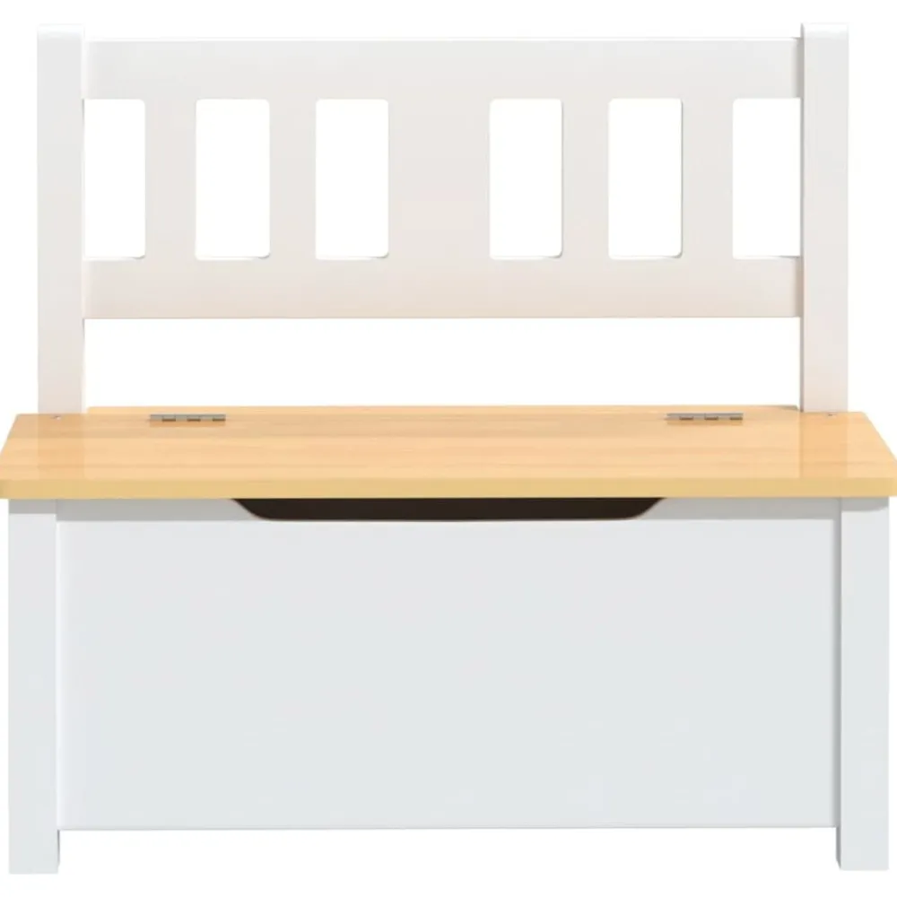 Mobilier Pour Bébés & Tout-Petits-vidaXL Banc de rangement pour enfants 60x30x55 cm MDF Blanc et beige