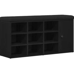 Bancs-vidaXL Banc de rangement Chêne noir 102 x 32 x 50 cm Bois d'ingénierie Chêne noir