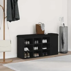 Bancs-vidaXL Banc de rangement Chêne noir 102 x 32 x 50 cm Bois d'ingénierie Ch&ecirc;ne noir