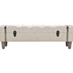 vidaXL Banc de rangement Bois massif et acier 111x34x37 cm